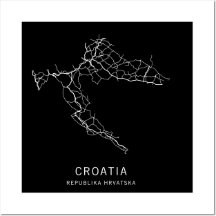 Croatia Road Map Posters and Art